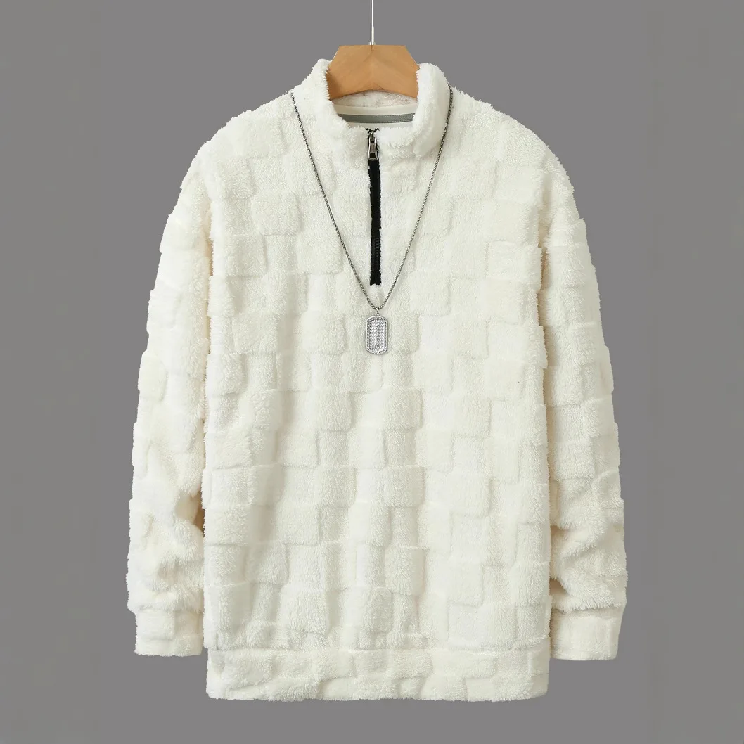 Popular Hooded Loose Sweater Autumn And Winter Casual Large Size Half Zipper Jacket