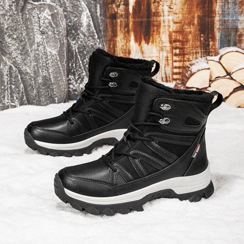 

NEW Winter keep warm Snow Boots Plush Lining Hiking Shoes Men Waterproof Anti-Slip Sport Shoes Trekking Shoes Women Size 36-45