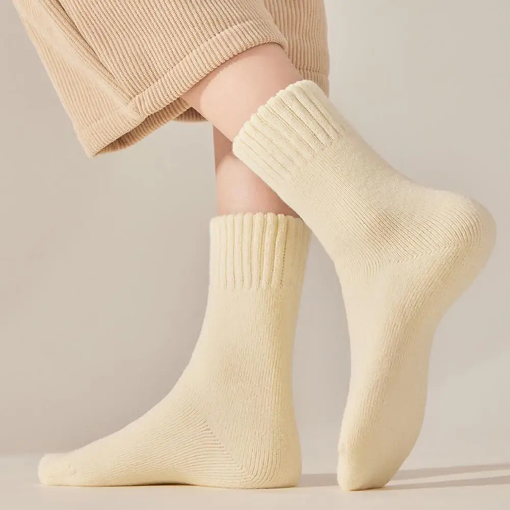 

Acrylic Fabric Socks Women's Thick Warm Crew Socks Cozy Fleece Lined Boot Socks Soft Thermal Cold Weather Fuzzy Winter