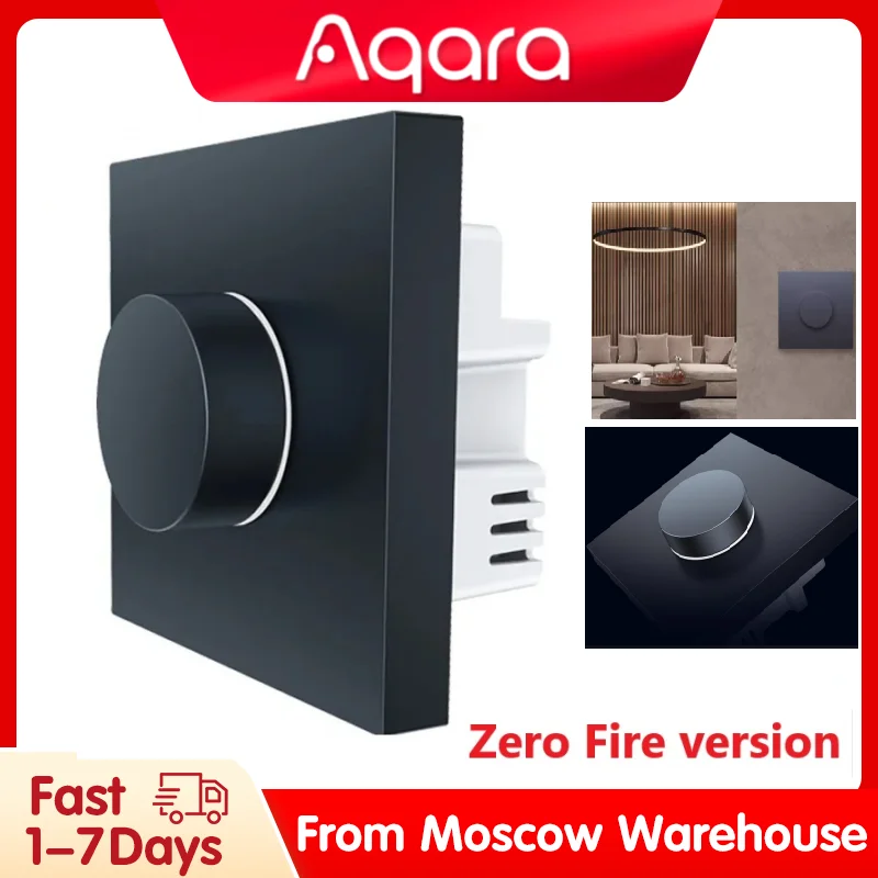 Aqara Dimmer Switch H1 With Neutral Zero-fire Line Rotary Switch Zigbee 3.0 For Smart Home Work With Aqara Home App