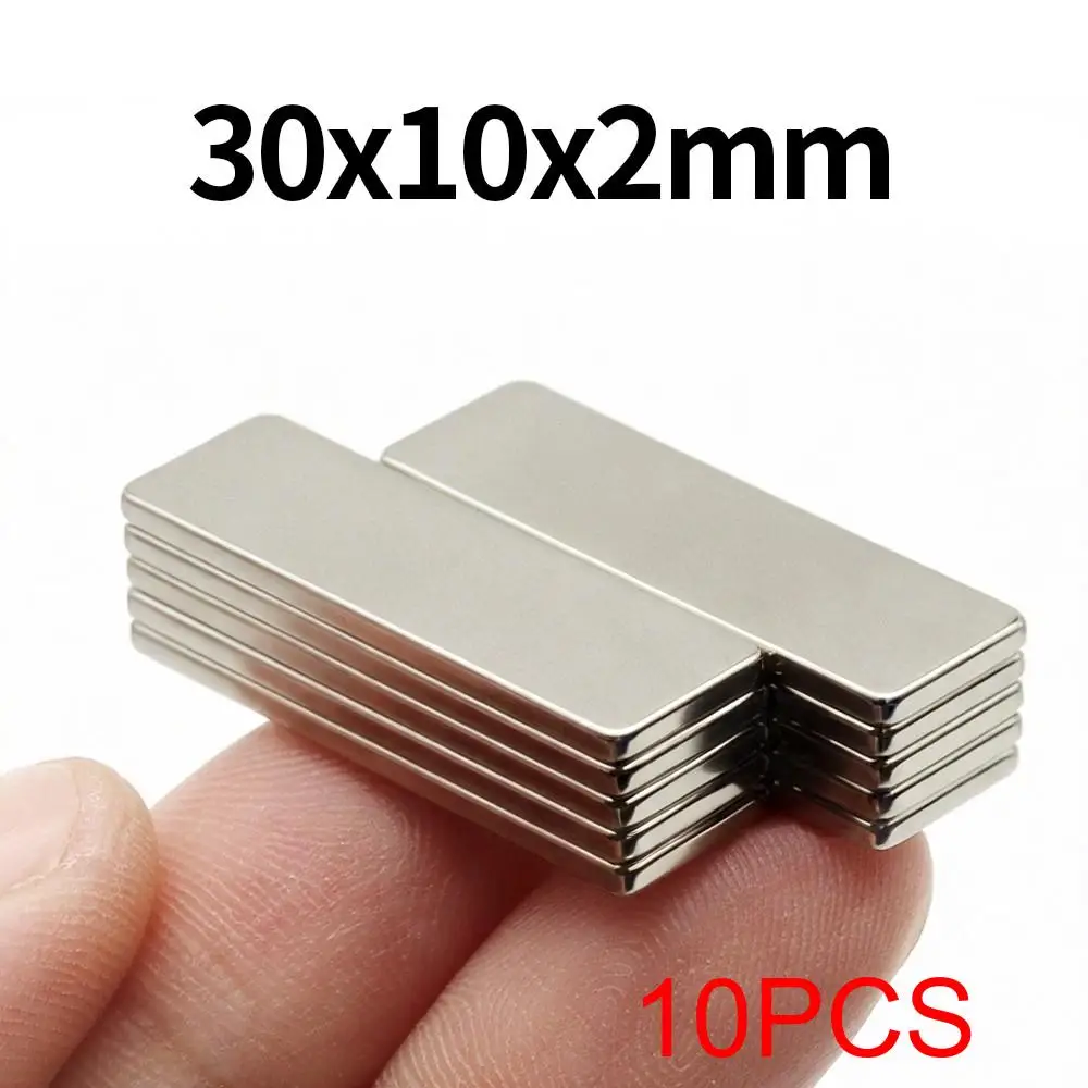 30x10x2mm Supersterke Neodymium-magneet N35 NdfeB Permanente magnetische imanes Blok Krachtige magneten Koelkast