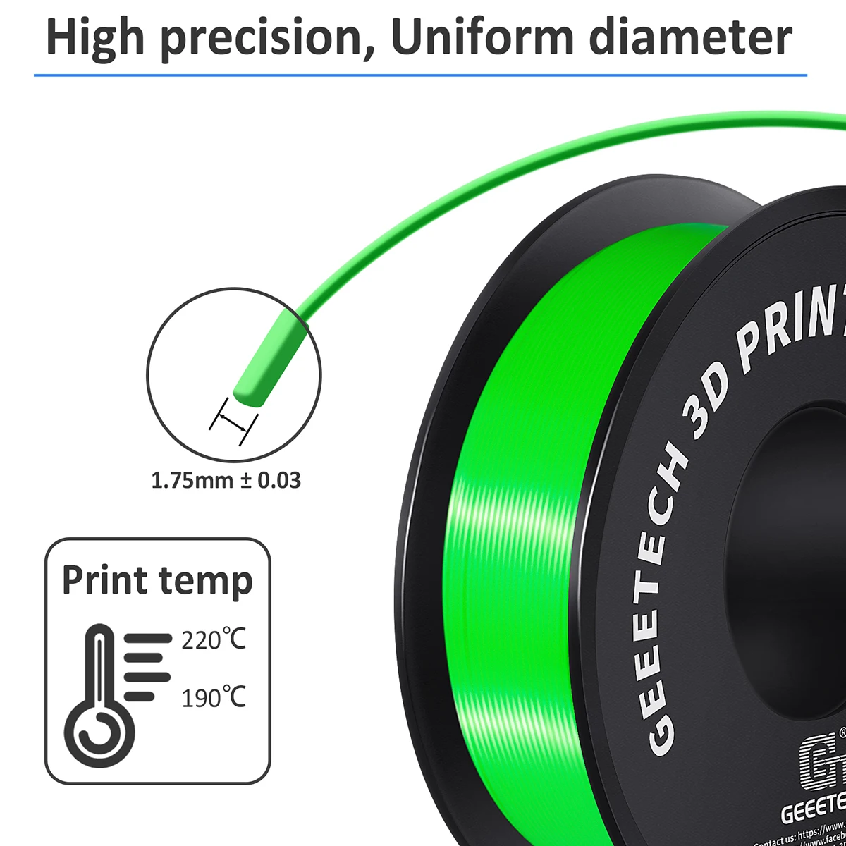 Geeetech 2Kg Standardowy Filament PLA 1.75mm +/-0.02MM do Drukarki 3D, Kolorowy Materiał Plastikowy, Pasuje do Większości Drukarek FDM — zdjęcie produktu 3