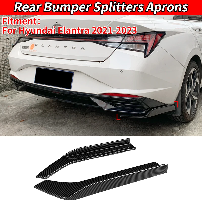 

Car Accessories For Elantra 2021-2023 Rear Bumper Spoiler Protective Plate Automotive Diffuser Wrap Angle Kits Carbon Look