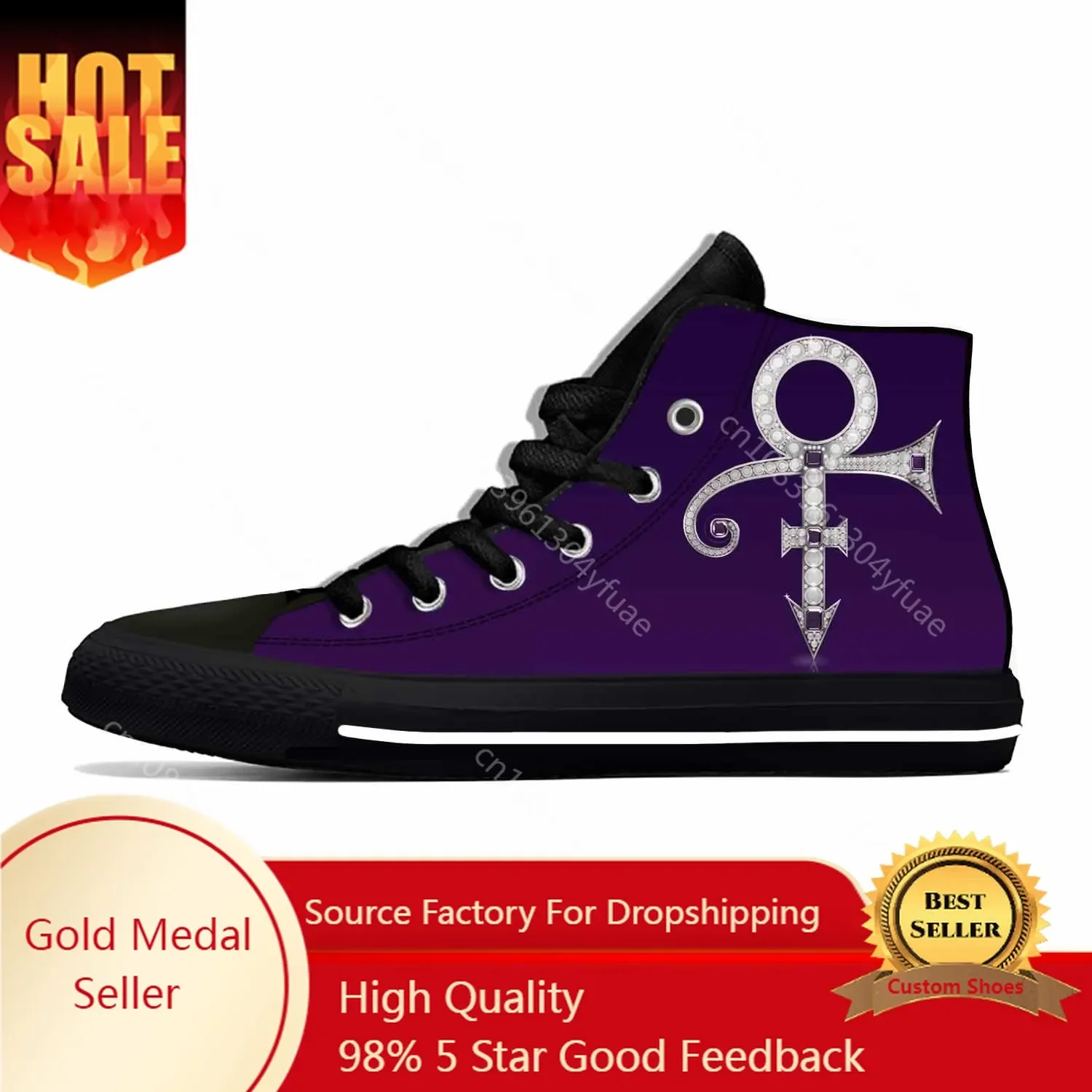 

Hot Singer Prince Symbol Rogers Nelson Purple Rain Casual Cloth Shoes High Top Men Women Sneakers High Help Classic Board Shoes