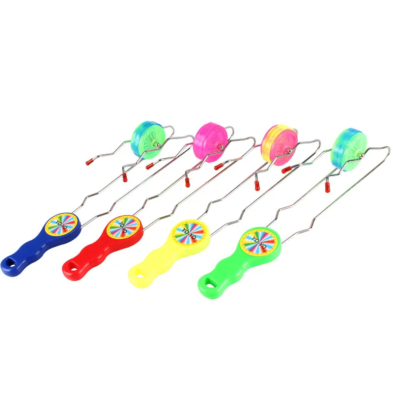 Creative LED Glowing Yo-Yo Magic Track Ball Gyro Rave Festival Flashing Track Yoyo Toys Gyroscope Glowing Ball Birthday Gift Kid