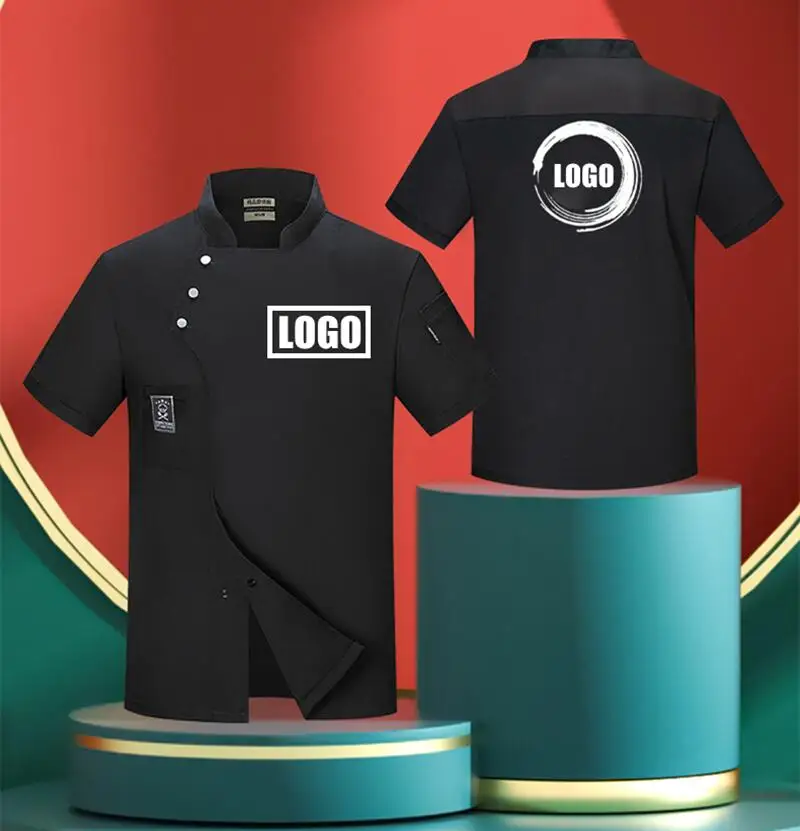 Custom Logo Short Sleeve Chef Uniforms Kitchen Uniforms Hotel Chef Uniforms Waiters Workwear Professional Uniforms BakingClothes