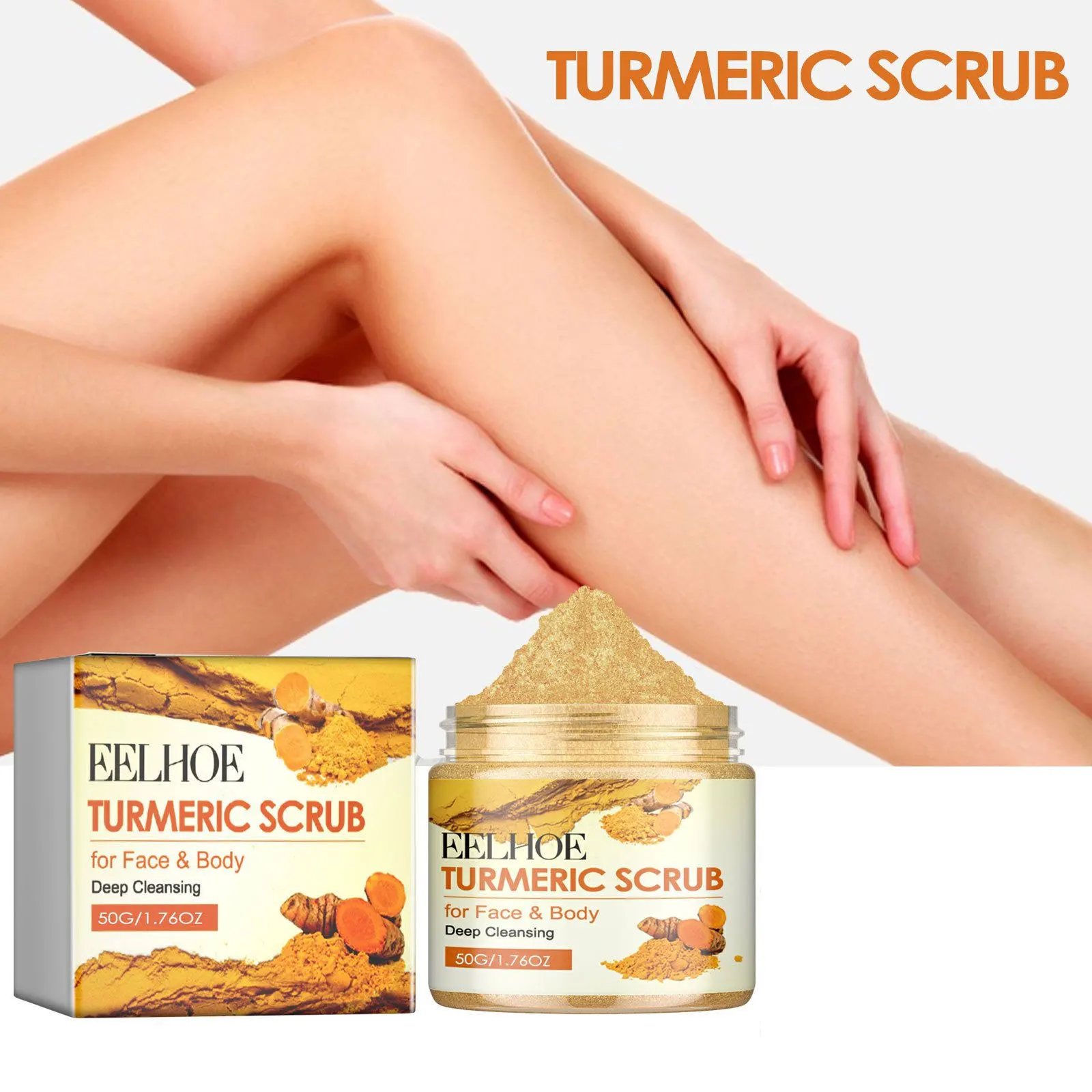 Turmeric Scrub Exfoliator Remove Dead Skin Oil Control Body Cleaning Products Knee Elbow Cuticle Softener Exfoliating Cream 50g