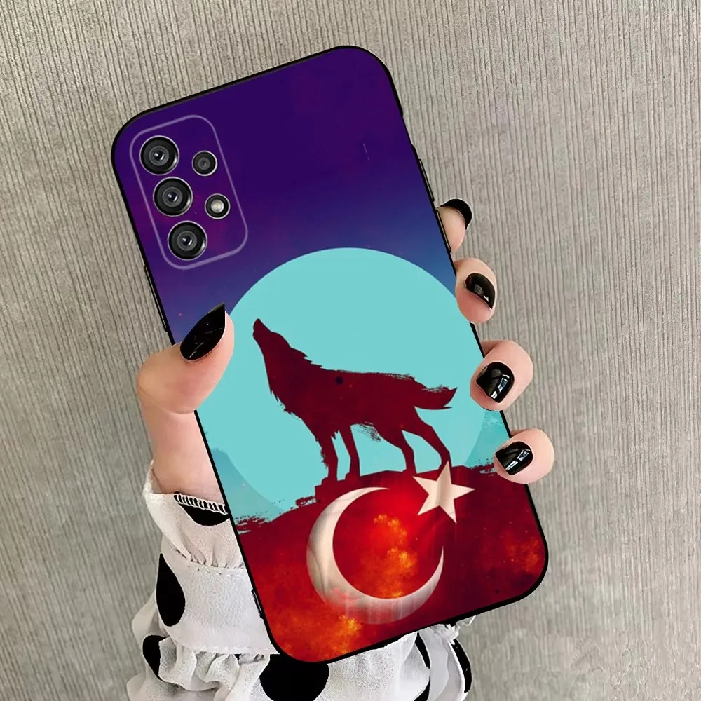 Turk Wolf Turkey Flag  Phone Case For Samsung Galaxy A20,A21s,A22,A31,A32,A52,A53,A72,73,A80,A91 Soft Black Cover