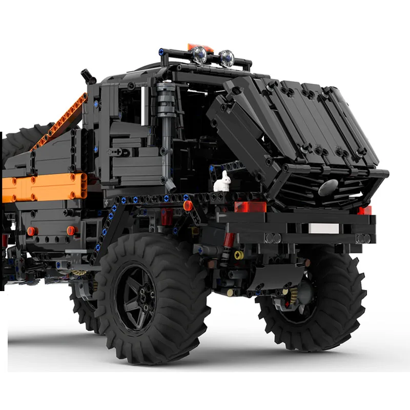 MOC-217460 Nieuwe Klassieke Zwarte Vrachtwagen Bouwsteen Model 1856 Onderdelen Creatief Speelgoed voor Jongens Kinderen Verjaardag Kerstcadeau