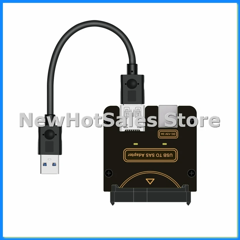 

USB to SFF-8482 SAS 29Pin Adapter Hard Disk Drive 5Gbps HDD/SSD Converter with Chipset and Power Port-A57M