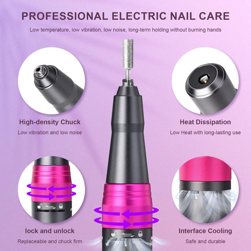 Professionele Nagel Boor Machine, Elektrische Efile Nail Boor Kit Voor Gel Acryl Nagels, Hoge Snelheid Nagel Grind Voor Thuis, Salon, Geschenken