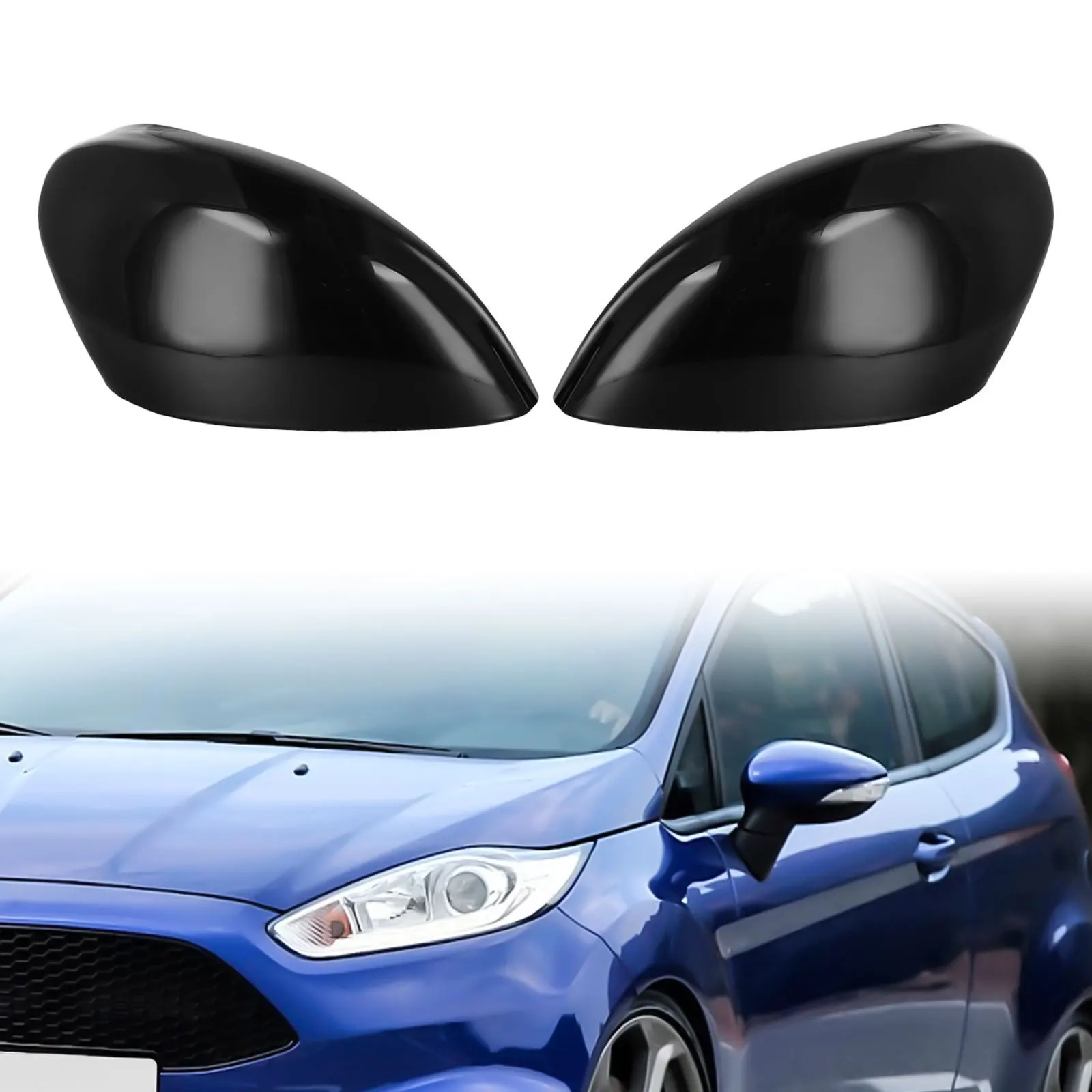 Gloss Black Side Mirror Cover 21.5 X 13 X 9cm Glossy Black Pair Car Accessories Door Wing Mirror Cover Cap Mirror Cover