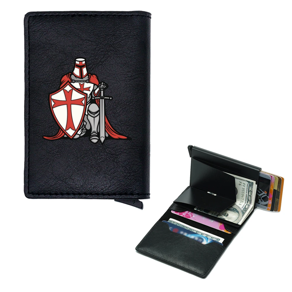 Funny Templar Knight Cover Rfid Credit Card Holder Men Wallets Bank Cardholder Case Small Slim Thin Mini Women Wallet