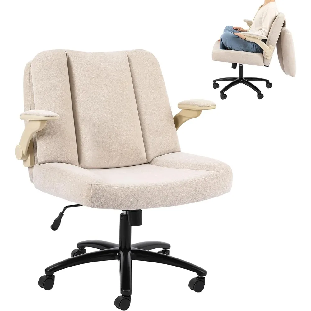 

oversized cross-legged office chair with adjustable arms, flexible back support, and wide seat