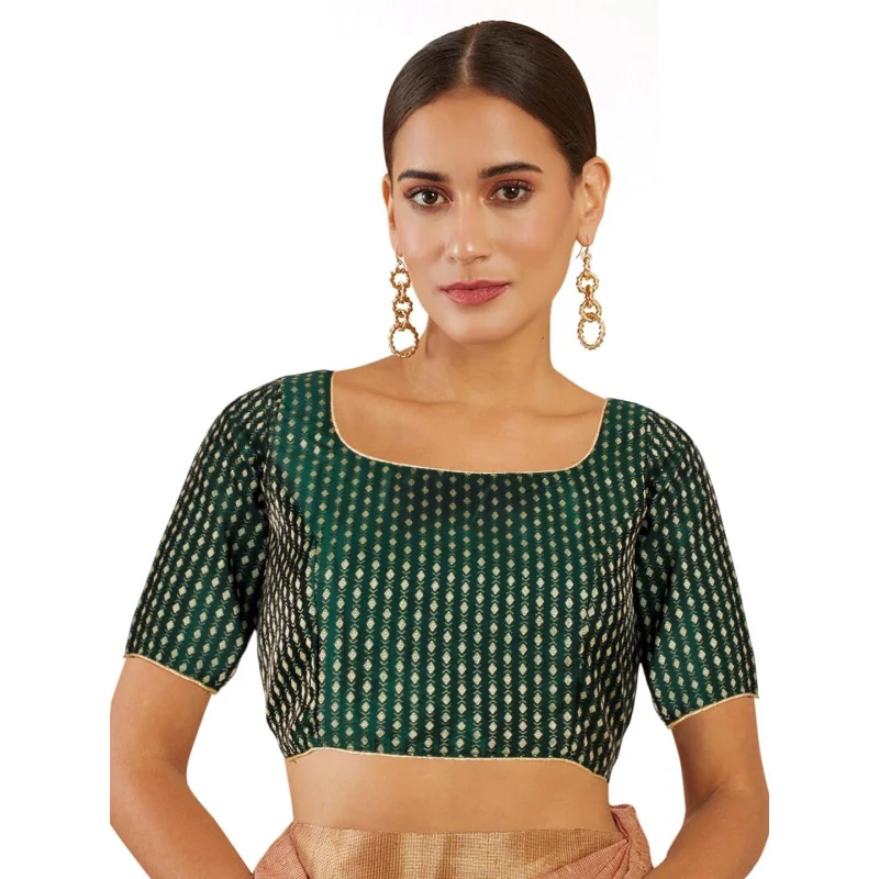 

Women's Readymade Saree Blouse Elbow Length Sleeves (B225-P)