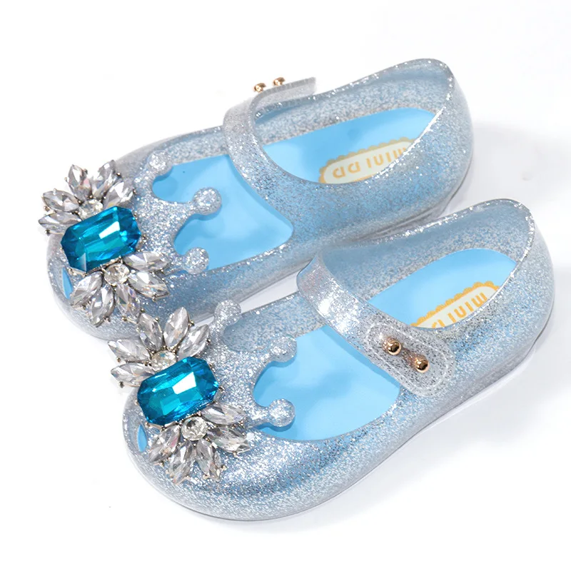 

Summer Fashion Princess Sandals Soft Sole Diamond Crown Jelly Beach Shoes For Kids Girls Dress Shoe Flat