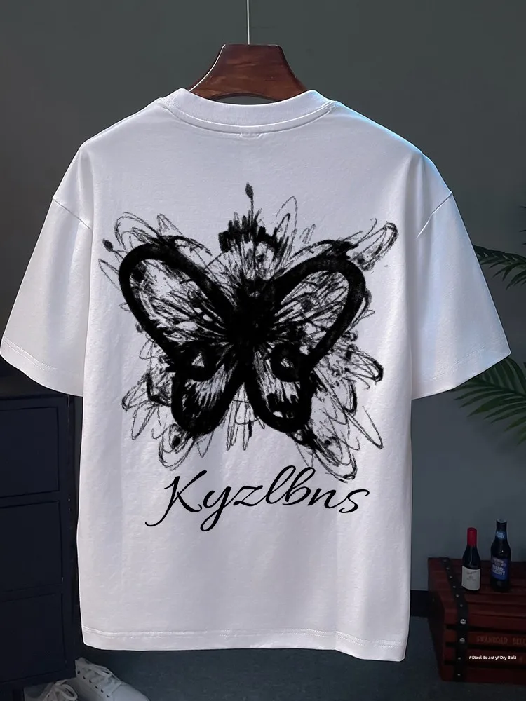 

Loose Cotton Short Sleeve T-Shirt Unisex Breathable Comfortable Summer Fashion Brand Print Top for Men And Women