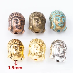 New 10pcs/lot 10MM Antique Patina Zinc Alloy Buddha Head Charms Beads Fit for Bracelet Necklace Crafts Making DIY Accessaries