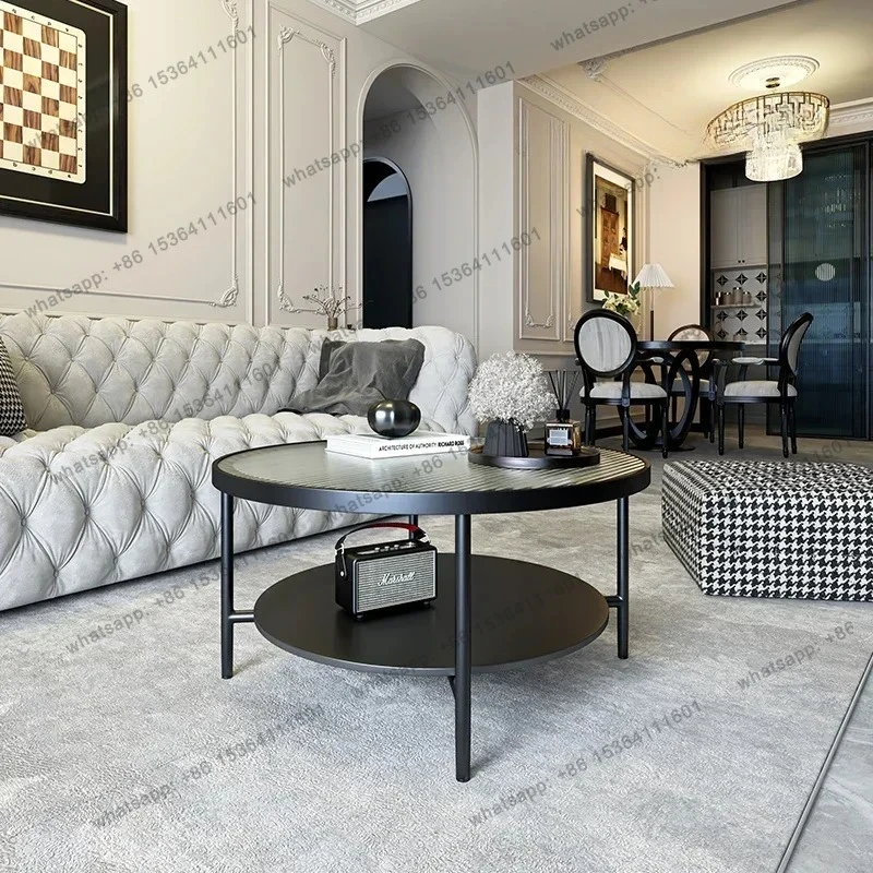 Customizable Modern Luxury Coffee Table Glass Aesthetic Living Room Side Tables Minimalist Round Mesas De Centro Pra Sala Furnit