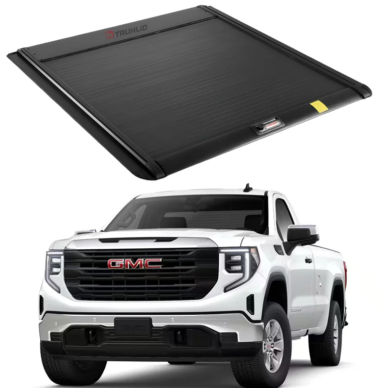 

Custom Fit Pull-Lock-Go Retractable Hard Tonneau Cover for 2019-2025 Chevy SilveradoSierra 1500 5.8ft Truck Bed Aluminum