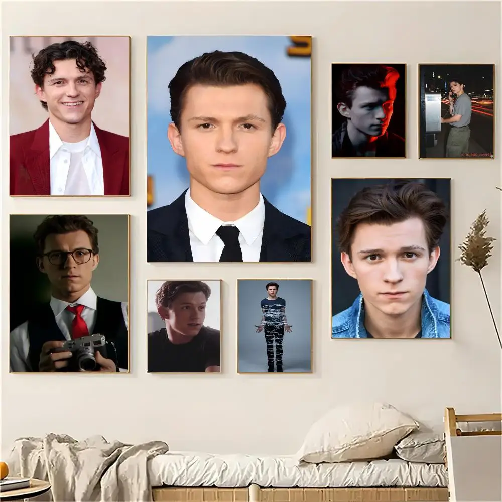 Actor Tom Holland Poster Self-adhesive Decal Living Room Bedroom Party Bar Decor Moisture-proof Fade-resistant