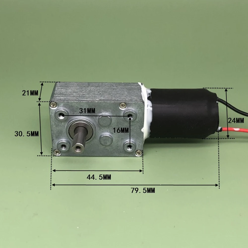 370 D-Shaft Turbo Worm Gear Reduction Motor DC 12V 24V 2.5-4.5RPM High Torque Gearbox Motor Self-locking Reduction Ratio 1:1582