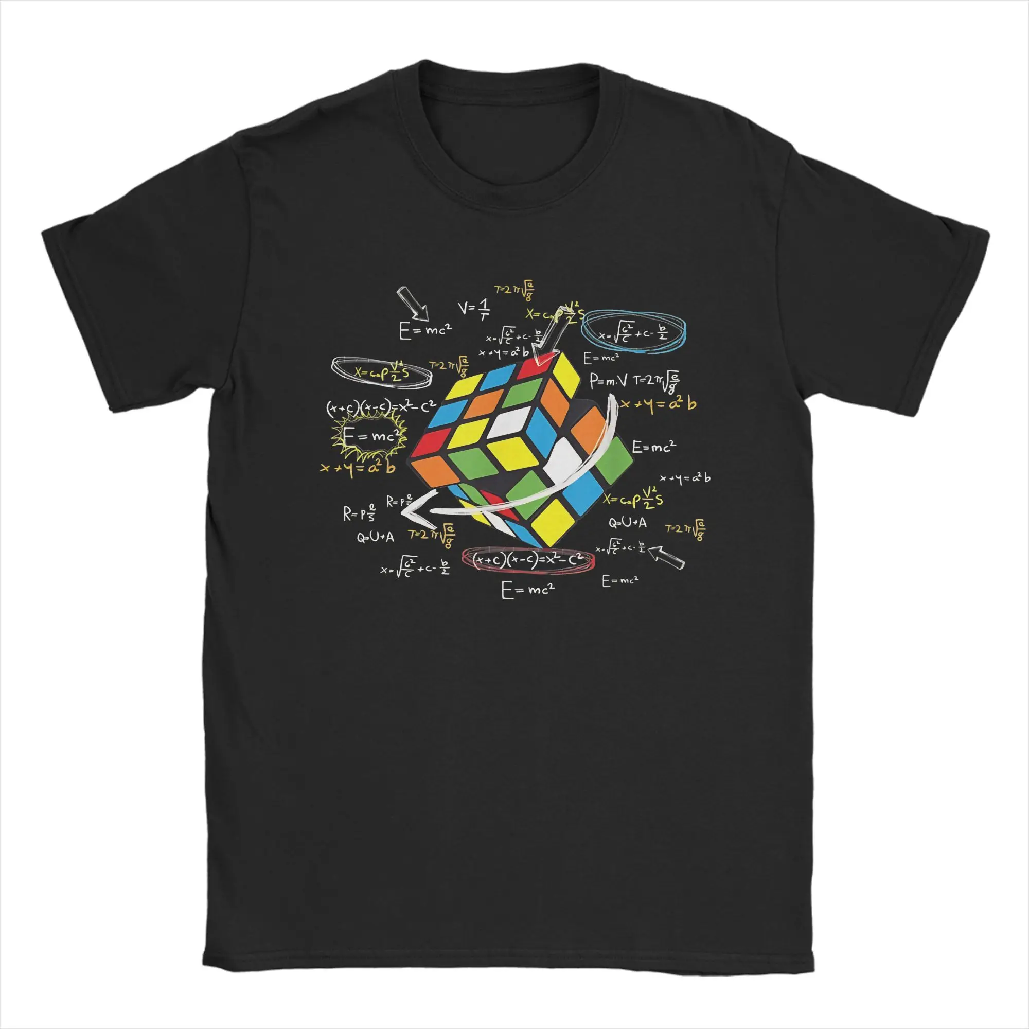 Men T-Shirt Math Rubik Rubix Rubics Player Cube Math Lovers 100% Cotton Tee Shirt Short Sleeve T Shirt Round Neck Clothing