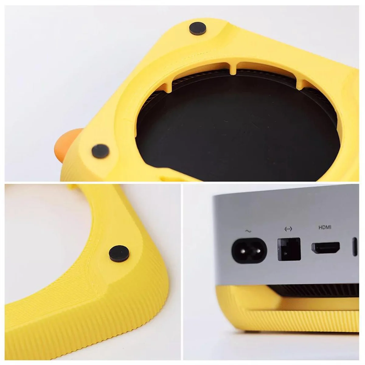 ABGV 3D การพิมพ์ฐานคอมพิวเตอร์ปุ่มด้านหน้าการกระจายความร้อนวงเล็บโฮสต์อุปกรณ์เสริมสําหรับ Macmini Light สีเทา