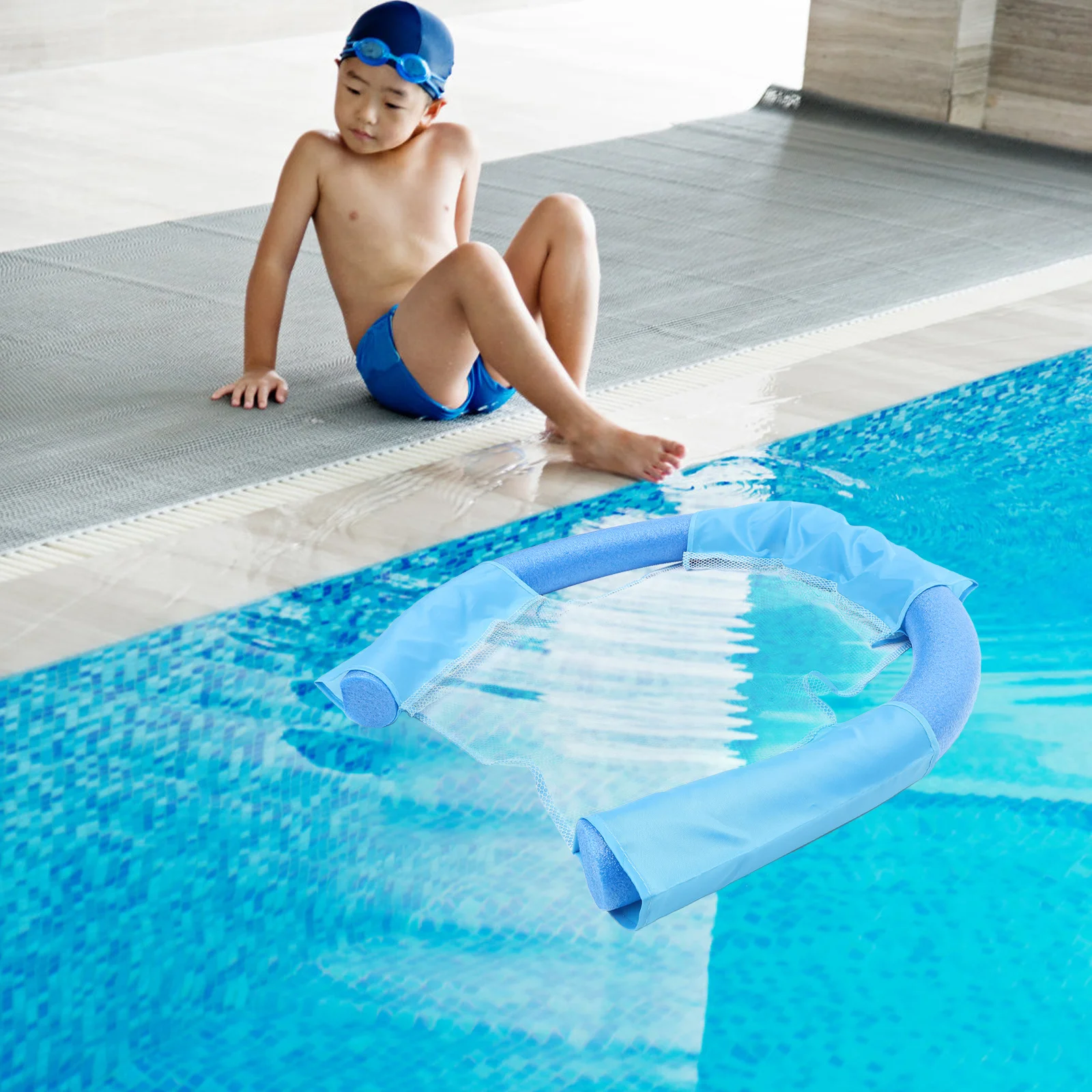 Schwimmender Poolstuhl, Netz, sicheres Ei-Material, einfache Installation, Tragen, Schwimmhilfe, Nudelschlinge, Schwimmer, Nudelschlinge, Poolschwimmer