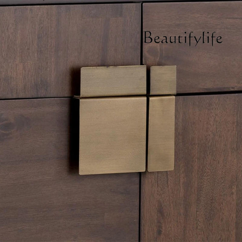American modern simple side cabinet solid wood light luxury design creative restaurant home hotel