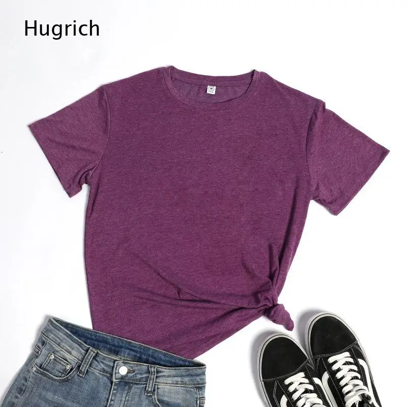 Women's Casual Solid Color Short Sleeve T-Shirt with Front Knot Detail, Basic Crew Neck Tee Top for Summer Daily Wear and Lounge