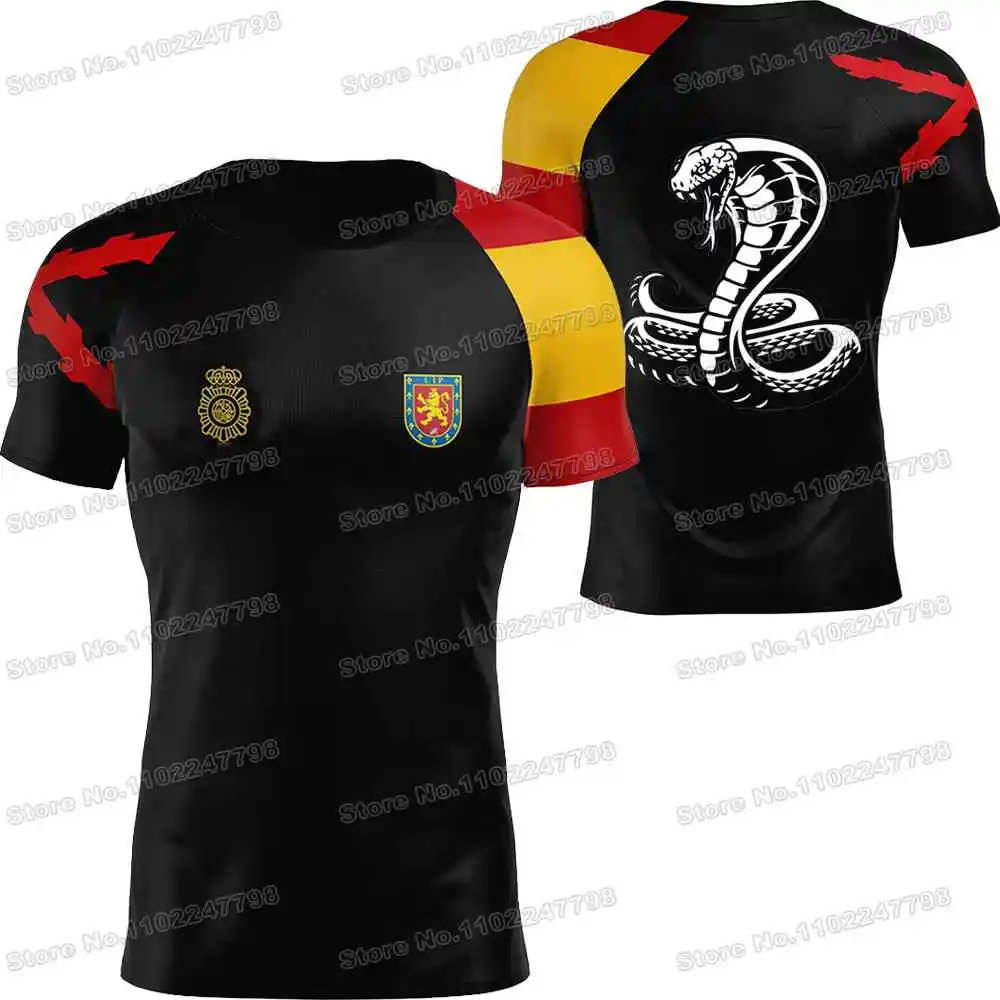 2023 Spain UIP 9 Asturias Cobra T Shirt Spanish National Police Outdoor Tech Shirt MTB Clothing Training Tops Fitness Jersey Run