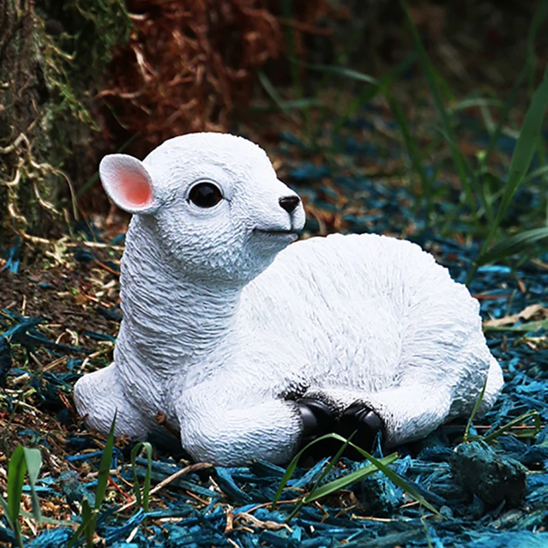 

Simulation of Small Sheep Resin Animal Sculpture Crafts Outdoor Garden Courtyard Simulation Animal Ornaments Home Outdoor Decor