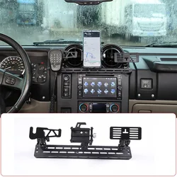 For Hummer H2 2003-2007 Stainless Steel Black Car Multifunctional Mobile Phone Holder Walkie Talkie Holder Car Accessories