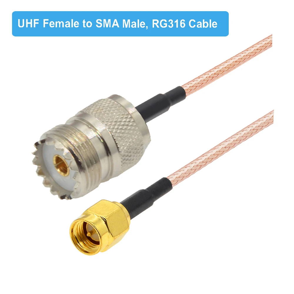 SO239 UHF Female Jack to SMA Male Adapter RG316 Pigtail Jumper RF Extension Cable 15CM 6