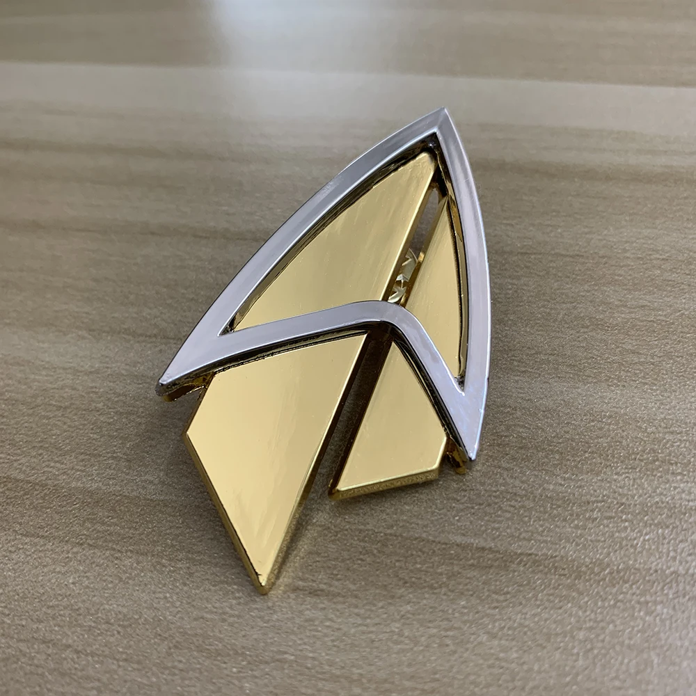 Admiral Jl Picard Pin der nächsten Generation Kommunikator Gold Pin Broschen Abzeichen Stern Zubehör Rek Abzeichen Metall