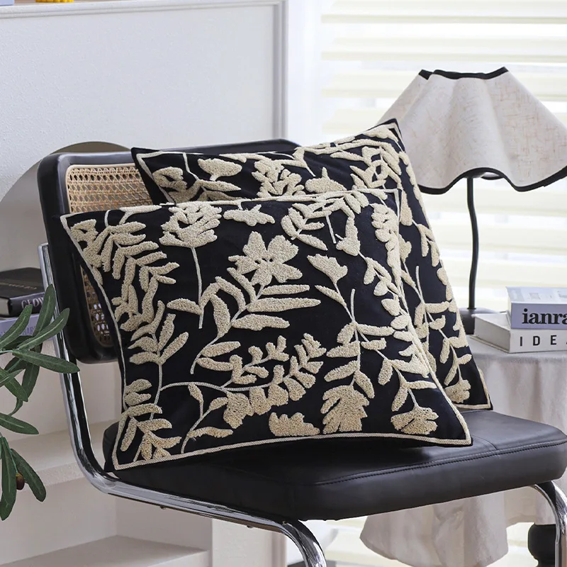 Luxus Kissen Kissenbezug Rückenlehne Kissenbezug Samt Handtuch Stickerei Premium Gefühl Blumen Kissenbezug Home Soft Furnishing