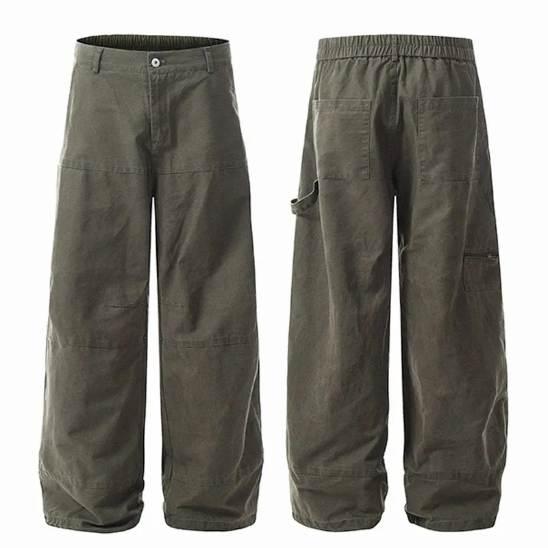 

American Retro Waed een Work Trousers Loose Straight Leg Casual Men's Jeans Cotton Straight Cut Durable Leisure Pants