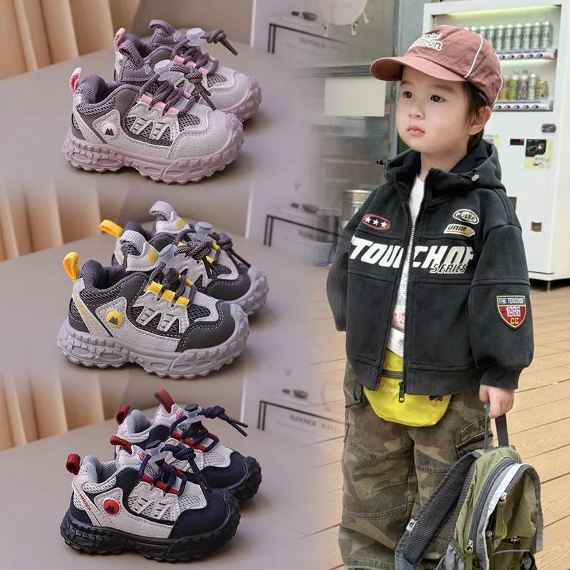 Children's Dad Shoes Girls Shoes Spring Autumn Boys Sports Shoes Children's Net Shoes Toddler Baby Shoes