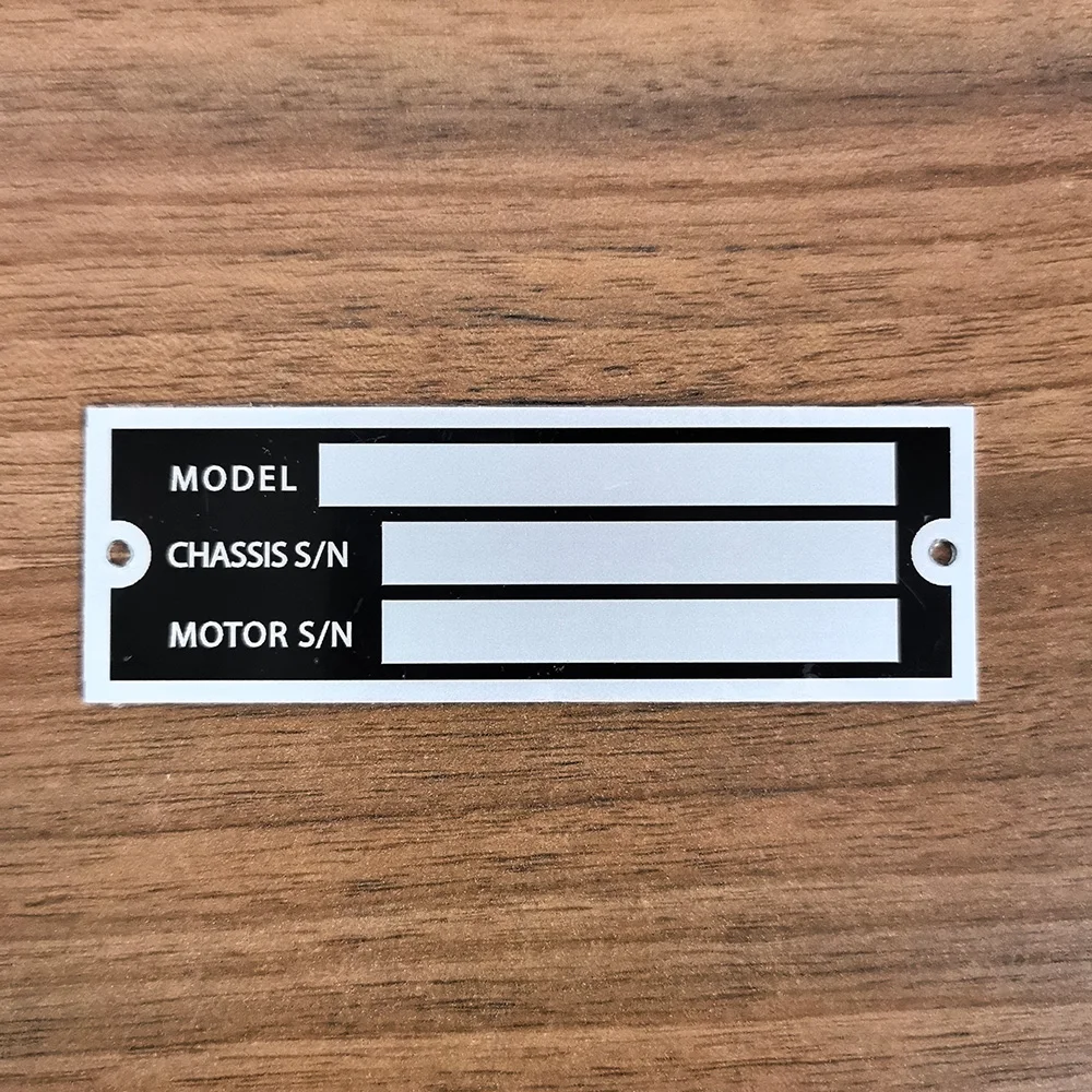 100×35mm blank aluminum engraved custom lettering vehicle identification number tags accessories for cars, trucks, RVs, campers