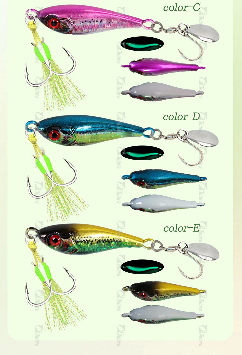 TOLU Neue 40g 60g 80g Schnell Sinkende Hartmetall Jigs Japan Laser Haut Thunfisch Angeln Jig locken Salzwasser Mit Spule Haken – Detail 4