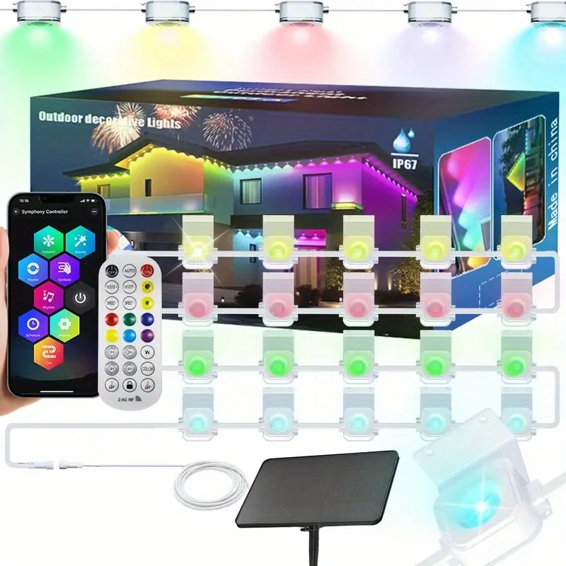 

[Family Time Keeper] Solar RGB Light String: 8000mAh Ultra Long Battery Life+ APP Voice Control