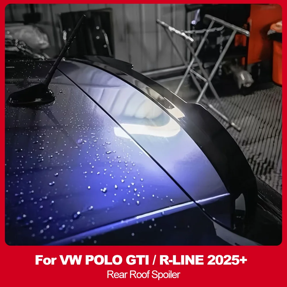 

For VW POLO GTI / R-LINE 2025+ Rear Roof Spoiler ABS Plastic Black Trim Automobile modification