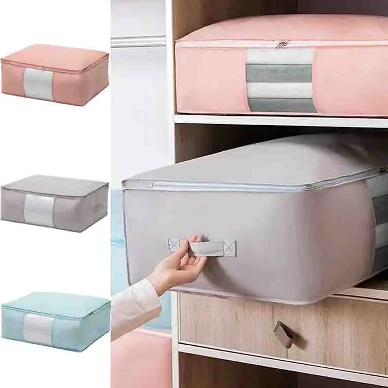

Foldable Portable Quilt Storage Bags Large Capacity Moving Packaging Bags Moisture-Proof Zipper Style Household Dust Proof Bags