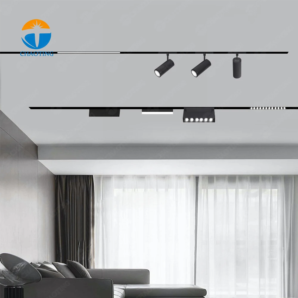 Good Price Magnetic Track System Surface Mounted Spot Focus Lamp Linear Light Magnetic Led Track Light For Commercial Lighting
