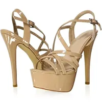 LOSLANDIFEN 2025 NEW 14CM Platform High Heels Sandals Sexy Ankle Strap Open Toe Gladiator Party Dress Women Shoes Plus Size 44