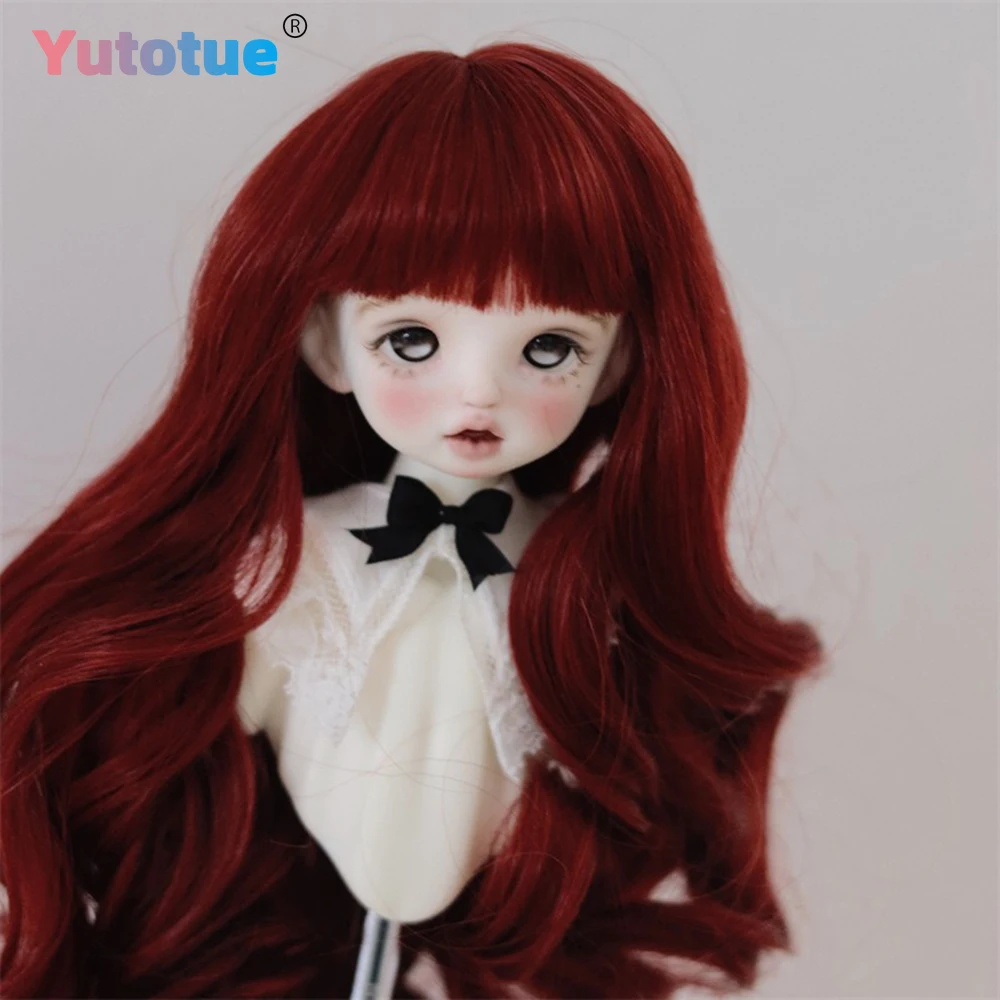 Yutotue دمى شعر مستعار مجعد ل 1/6 BJD دمية لطيف دمية DIY استبدال الباروكات