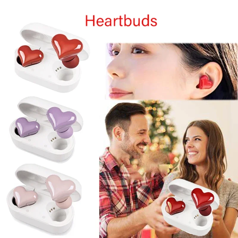 Écouteurs sans fil Bluetooth Heartbuds pour femmes, écouteurs en forme de cœur, écouteurs de haute qualité, cadeau pour filles