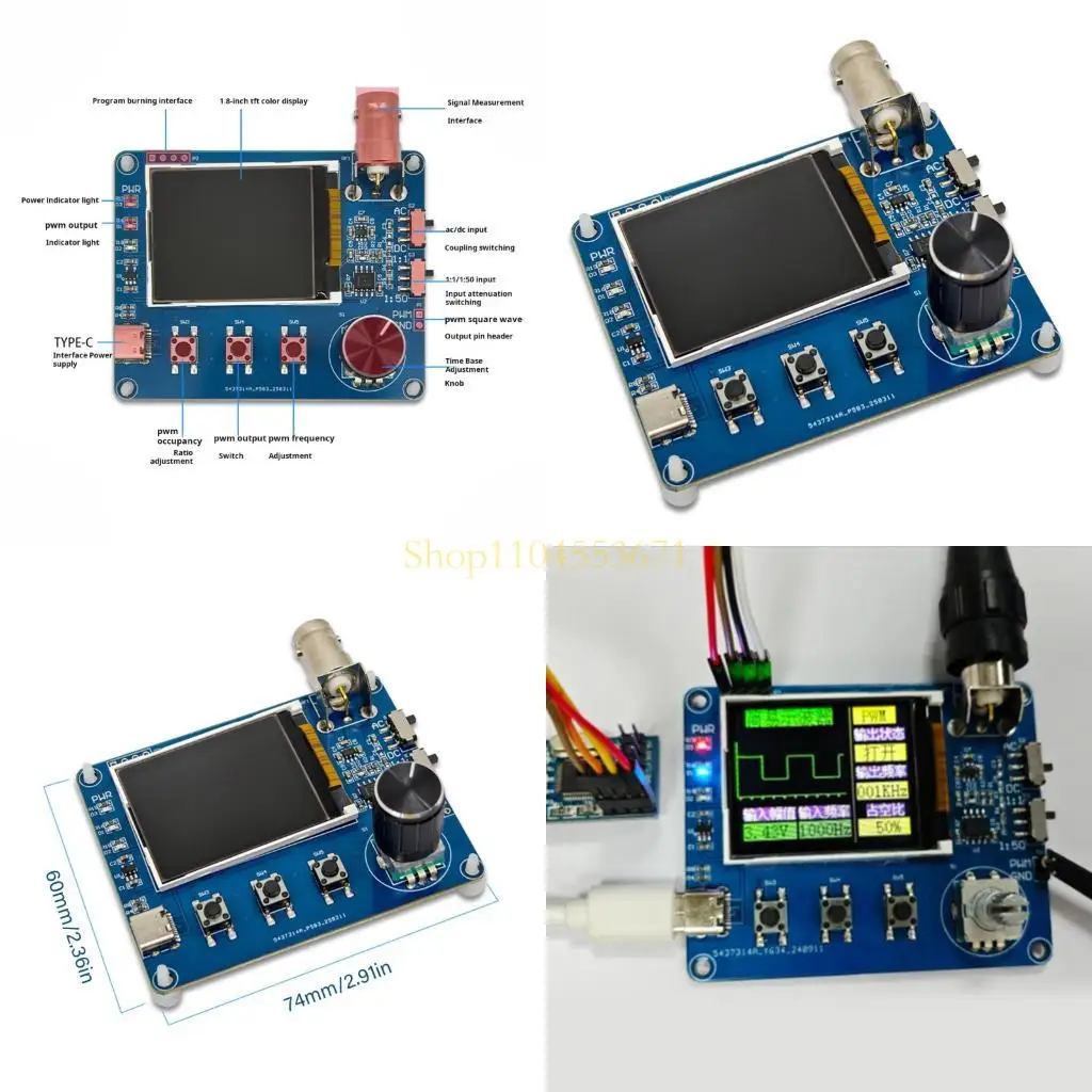 Best Seller Portable Digital Oscilloscope 1KHz 100KHz input With TFT Screen And BNC