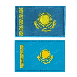 Kazakhstan Flag Embroidered PVC Rubber Patches Appliqued Chevron Sticker Strip Flags Patch For Clothing Backpack Cap